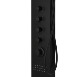 Panel prysznicowy LED KASKADA mieszacz czarny deszczownica LED CORSAN A014MBLLED