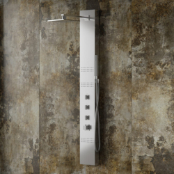 Panel prysznicowy NEO mieszacz stal deszczownica LED CORSAN S060MSLLED