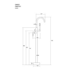 Bateria wannowa wolnostojąca chromowana CORSAN CMB7535CH