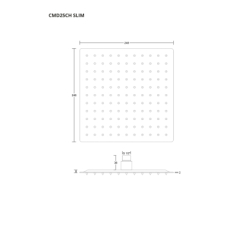 Deszczownica natryskowa CMD25CH SLIM stalowa kwadratowa 25 cm CORSAN CMD25SCH