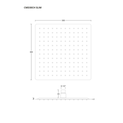 Deszczownica natryskowa CMD30CH SLIM stalowa kwadratowa 30 cm CORSAN CMD30SCH