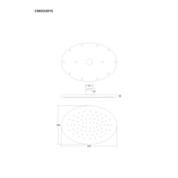 Deszczownica natryskowa mosiężna owalna 200x150 mm CORSAN CMDO2015CH