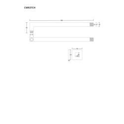 Ramię prysznicowe ścienne do deszczownicy natryskowej 37 cm CORSAN CMR37CH