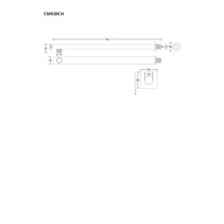 Ramię prysznicowe ścienne do deszczownicy natryskowej 38 cm CORSAN CMR38CH