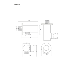 Uchwyt prysznicowy z przyłączem do słuchawki prysznicowej CORSAN CMU169CH
