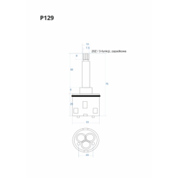 Głowica, głowiczka 3-funkcji zapadkowa 75mm CORSAN P129