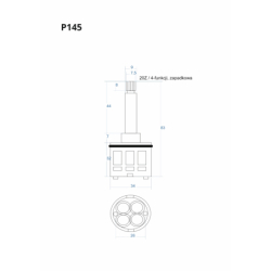 Głowica, głowiczka 4-funkcji zapadkowa 83mm CORSAN P145