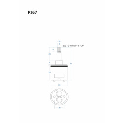 Głowica, głowiczka 2-funkcji+stop 61mm CORSAN P267
