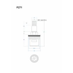 Głowica, głowiczka funkcji ON/OFF 57mm CORSAN P271