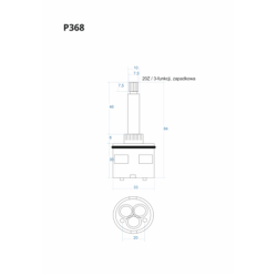 Głowica, głowiczka 3-funkcji zapadkowa 84mm CORSAN P368