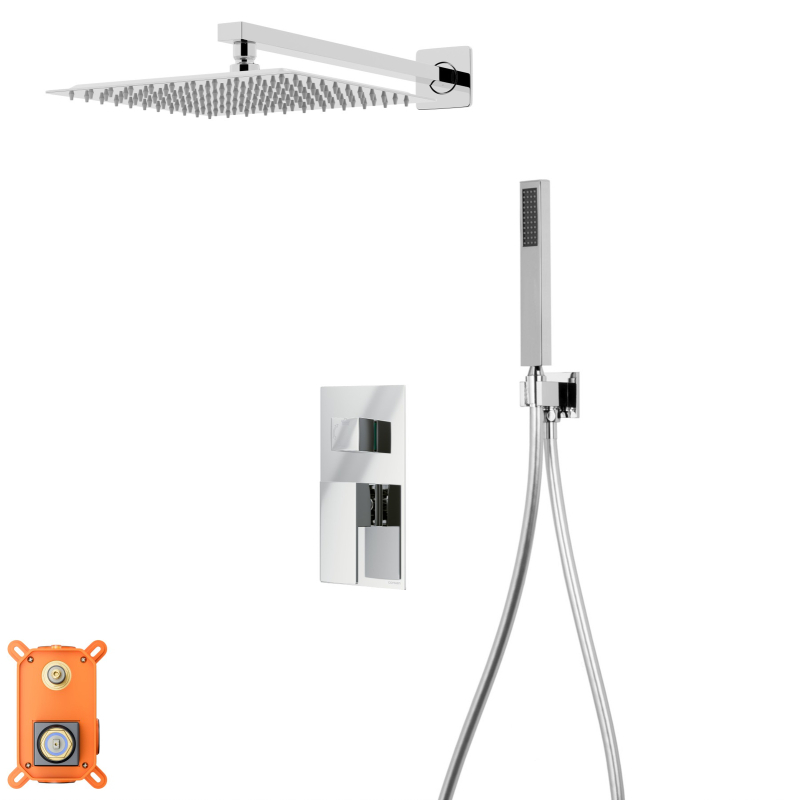 Zestaw prysznicowy podtynkowy ANGO deszczownica 25 cm mieszacz słuchawka prysznicowa chrom CORSAN Z01MCH