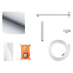 Zestaw prysznicowy podtynkowy ANGO deszczownica 25 cm mieszacz słuchawka prysznicowa chrom CORSAN Z01MCH