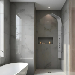 Panel prysznicowy KASKADA mieszacz srebrny CORSAN A014MSL