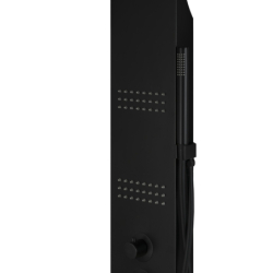 Panel prysznicowy LED KASKADA termostat czarny deszczownica LED wylewka CORSAN A014TBLLEDW