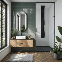 Panel prysznicowy SAMSARA mieszacz czarna stal CORSAN S003MBL