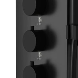 Panel prysznicowy SAMSARA termostat czarna stal wylewka CORSAN S003TBLW