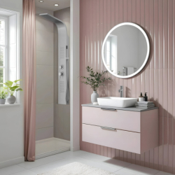 Panel prysznicowy ALTO mieszacz srebrny deszczownica LED CORSAN A017MSLLED