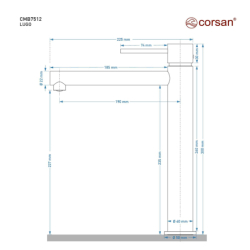 Bateria umywalkowa LUGO wysoka czarna CORSAN CMB7512BL