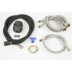 Bateria wannowa 3 otworowa lugo czarna z wylewką i słuchawką prysznicową CORSAN CMB7542BL