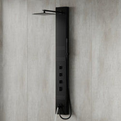 Panel prysznicowy NEO mieszacz czarna stal wylewka CORSAN S060MBLW