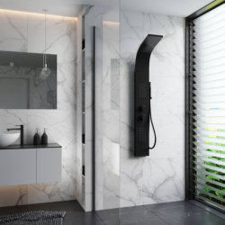 Panel prysznicowy ALTO mieszacz czarny deszczownica LED CORSAN A017MBLLED