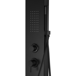 Panel prysznicowy ALTO mieszacz czarny deszczownica LED wylewka CORSAN A017MBLLEDW