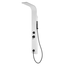 Panel prysznicowy alto A017 biały z wylewką i czarnym wykończeniem CORSAN A017MWHBLW