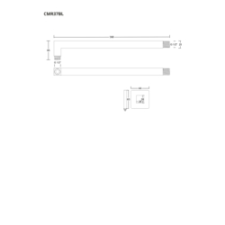 Ramię prysznicowe ścienne do deszczownicy natryskowej 38 cm czarne CORSAN CMR37BL
