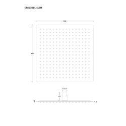 Deszczownica natryskowa CMD30BL SLIM stalowa czarna kwadratowa 30 cm CORSAN CMD30SBL