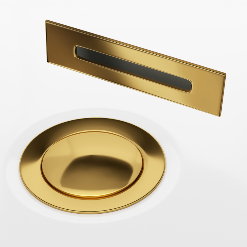 Korek do wanny klik klak z maskownicą, złoty CORSAN ZWKKGL