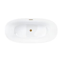 Wanna wolnostojąca SALINA 170 x72 cm korek klik-klak złoty CORSAN E026XLGL