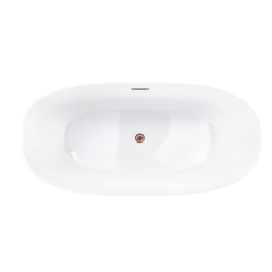 Wanna wolnostojąca SALINA 170 x72 cm korek klik-klak miedziany / różowe złoto CORSAN E026XLRG