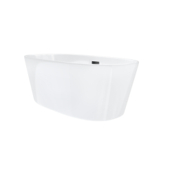 Wanna wolnostojąca SALINA 160 x75 cm korek klik-klak czarny CORSAN E026LBL