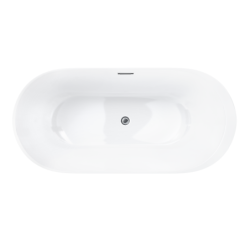 Wanna wolnostojąca RENO 160 x74 cm z boczną półką korek klik-klak chrom CORSAN E042LCH