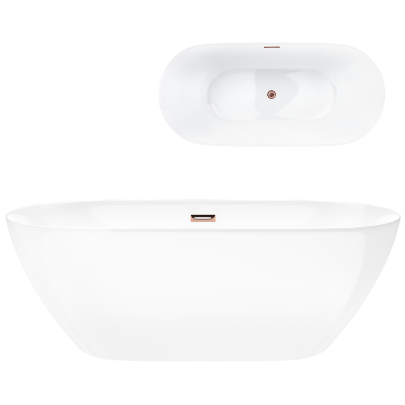 Wanna wolnostojąca OLVENA 170 korek klik-klak miedziany / różowe złoto CORSAN E041XLRG