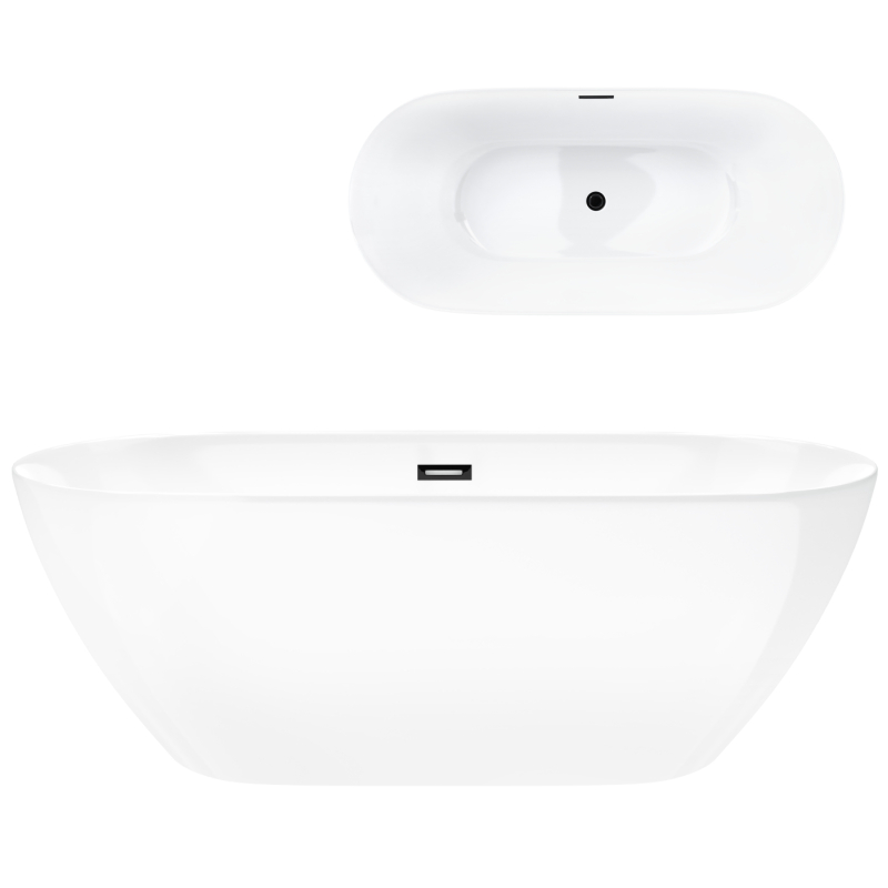 Wanna wolnostojąca OLVENA 170 korek klik-klak czarny CORSAN E041XLBL