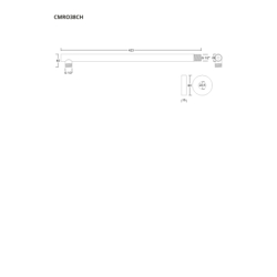 Ramię prysznicowe ścienne do deszczownicy natryskowej 38 cm CORSAN CMRO38CH