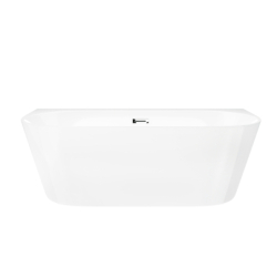 Wanna przyścienna wolnostojąca MONO 150 x75 cm z szeroką krawędzią korek klik-klak chrom CORSAN E030MCH