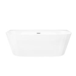 Wanna przyścienna wolnostojąca MONO 150 x75 cm z szeroką krawędzią korek klik-klak biały CORSAN E030MWH