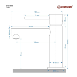 Bateria umywalkowa lugo złota CORSAN CMB7511GL