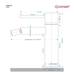 Bateria bidetowa LUGO złota CORSAN CMB7531GL