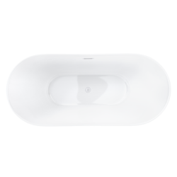 Wanna wolnostojąca NAUTI 160 x75 cm korek klik-klak biały CORSAN E043LWH