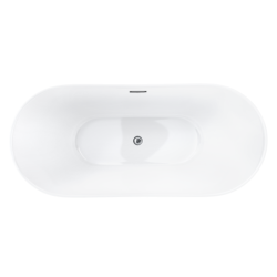 Wanna wolnostojąca NAUTI 160 x75 cm korek klik-klak chrom CORSAN E043LCH