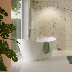 Wanna wolnostojąca NAUTI 160 x75 cm korek klik-klak chrom CORSAN E043LCH