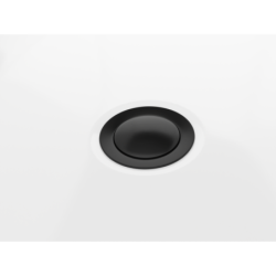 Wanna przyścienna wolnostojąca ISEO 150 x75 cm z szeroką krawędzią korek klik-klak czarny CORSAN E019MBL