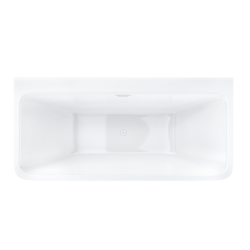 Wanna przyścienna wolnostojąca ISEO 150 x75 cm z szeroką krawędzią korek klik-klak biały CORSAN E019MWH