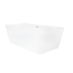 Wanna przyścienna wolnostojąca ISEO 150 x75 cm z szeroką krawędzią korek klik-klak biały CORSAN E019MWH