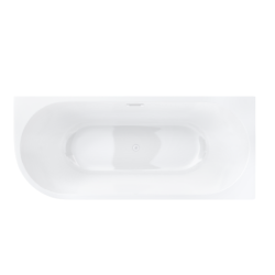 Wanna wolnostojąca narożna INTERO 160 x75 montaż prawostronny korek klik-klak biały CORSAN E230LPWH