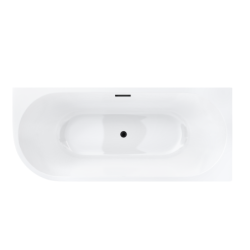 Wanna wolnostojąca narożna INTERO 160 x75 montaż prawostronny korek klik-klak czarny CORSAN E230LPBL