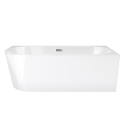 Wanna wolnostojąca narożna INTERO 160 x74 z szeroką krawędzią montaż prawostronny korek klik-klak chrom CORSAN E240LPCH